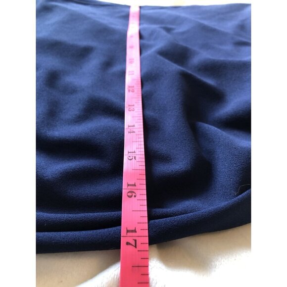 NWT Betsey Johnson Faux Wrap Dress Womens 4 Navy Blue Midi Formal Cocktail Party - Picture 9 of 10